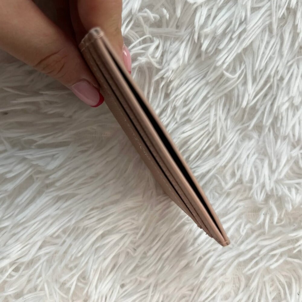 Saint Laurent Pebbled Leather Logo Card Case Blush - Picture 6 of 12